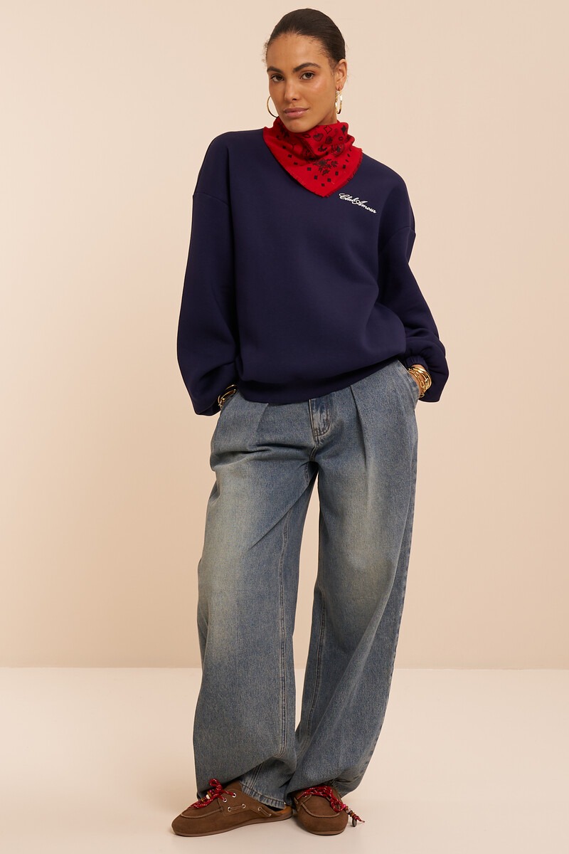 Dark blue sweater 'Club amour' | My Jewellery
