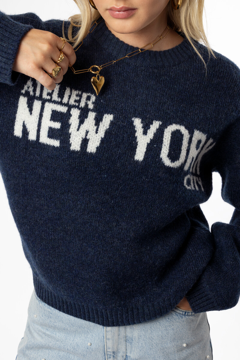 Dark blue sweater "Atelier NYC" | My Jewellery