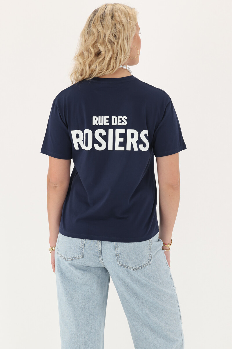 Dark blue T-shirt "Rue des Rosiers" | My Jewellery