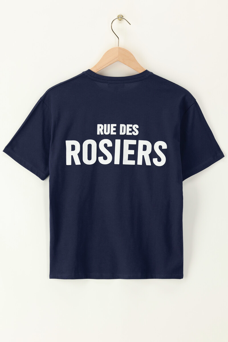 Dark blue T-shirt "Rue des Rosiers" | My Jewellery