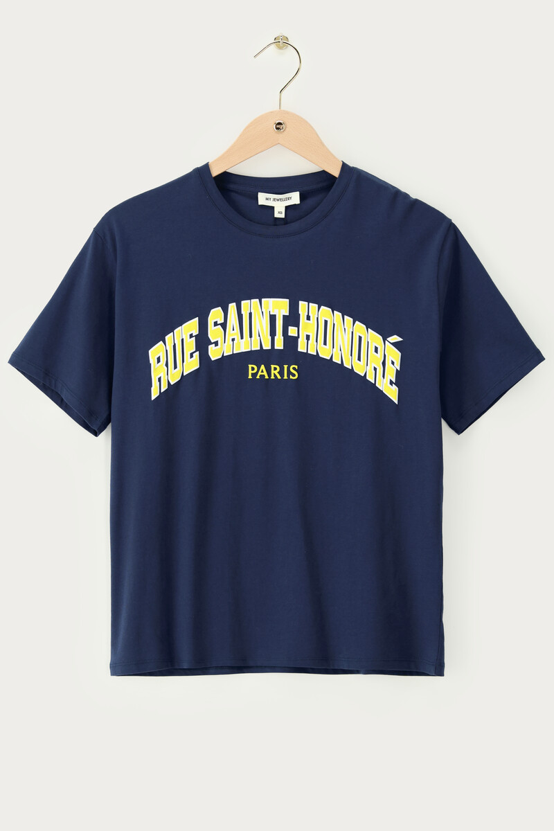 Dark blue T-shirt "Rue saint-honoré" | My Jewellery