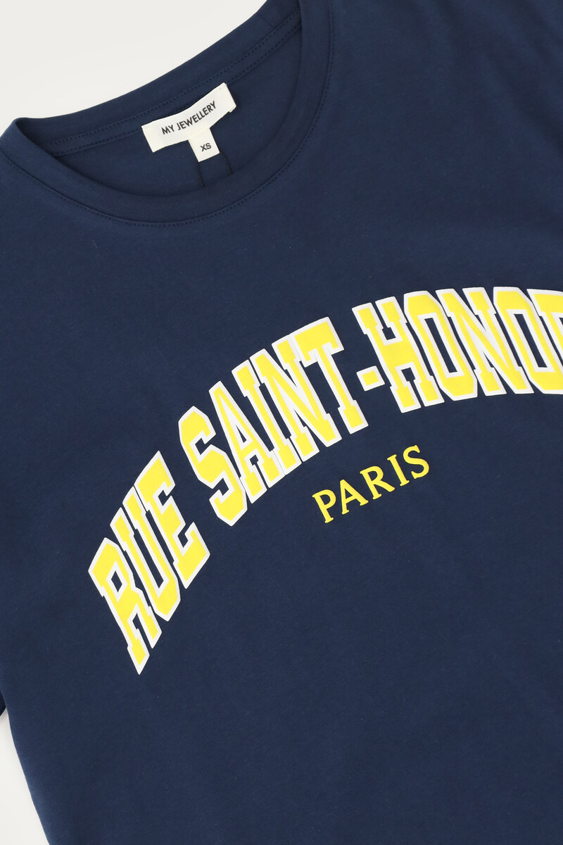 Dark blue T-shirt "Rue saint-honoré" | My Jewellery