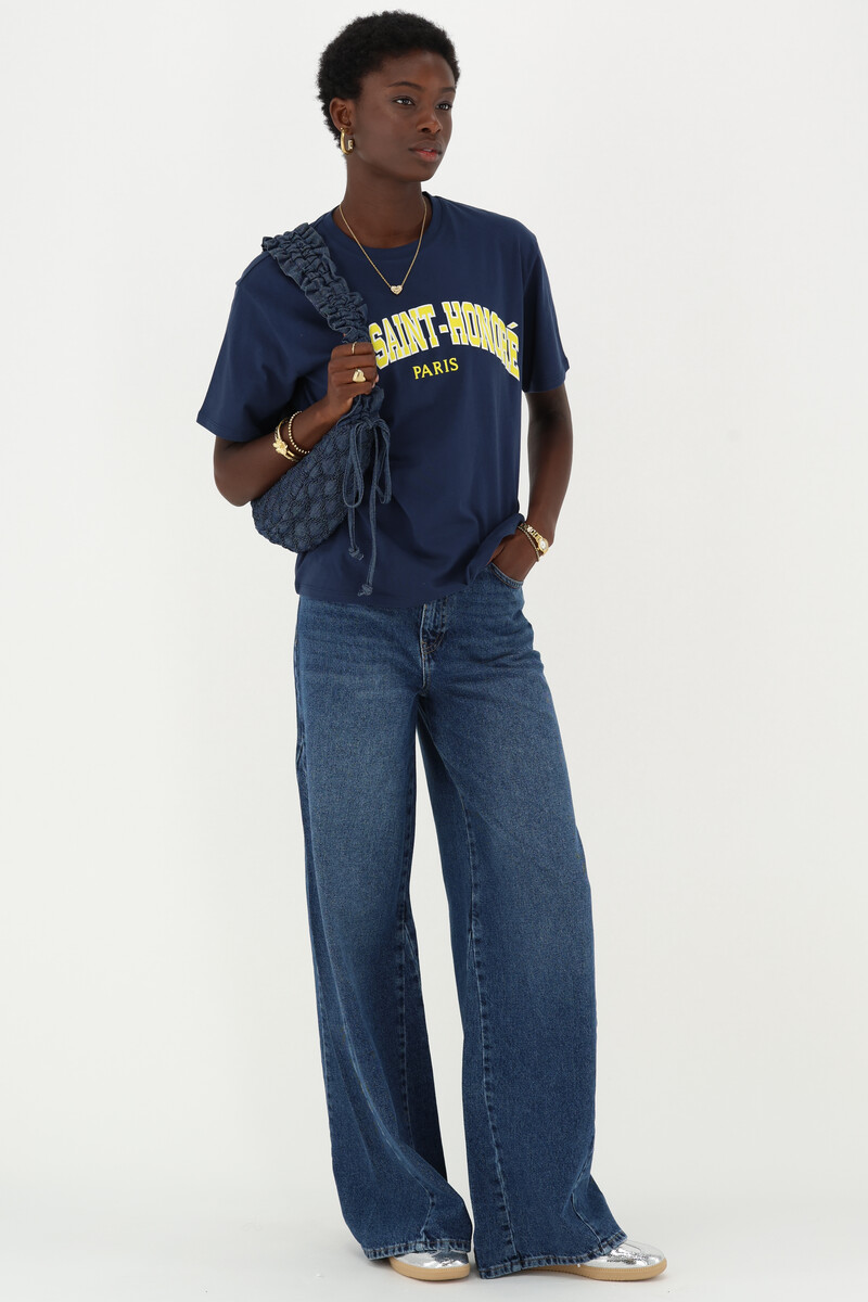 Dark blue T-shirt "Rue saint-honoré" | My Jewellery