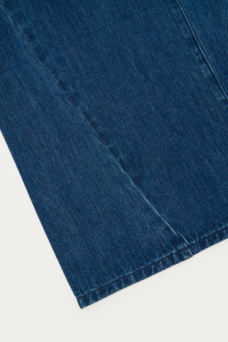 Dark blue wide leg jeans with seam detail and pockets | My Jewellery