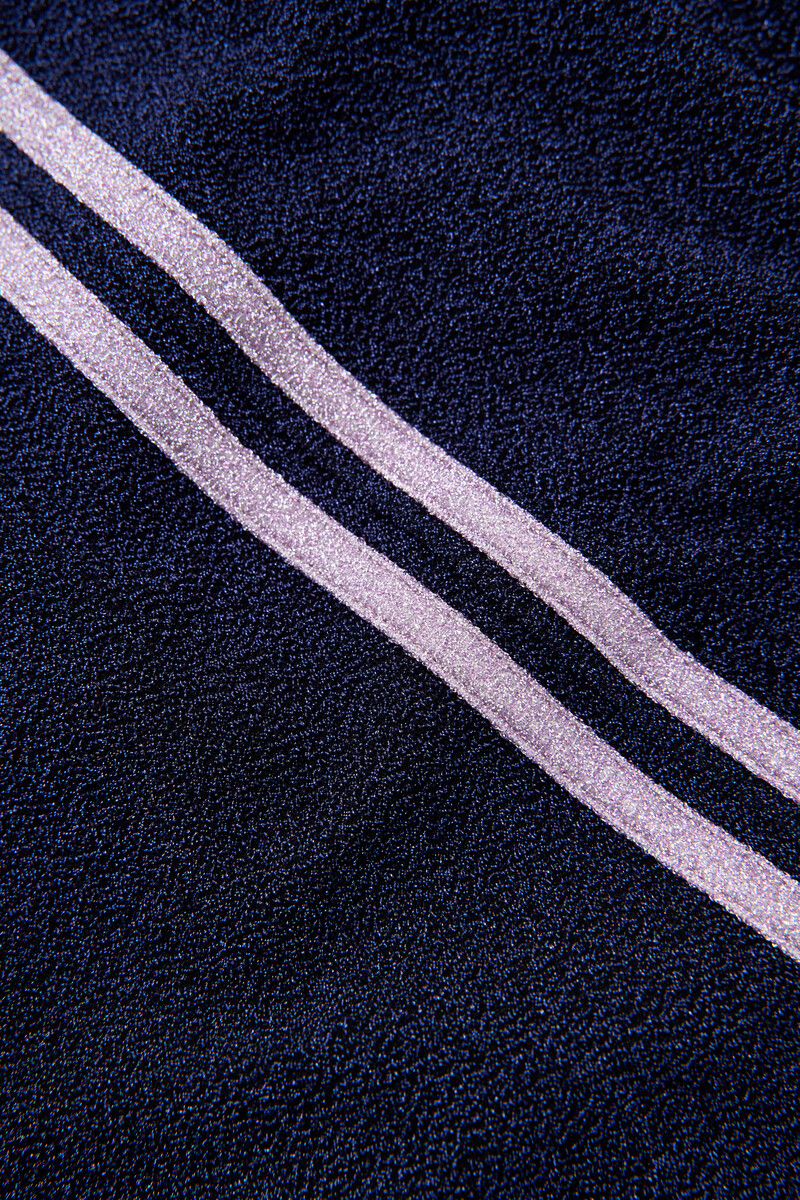 Dark blue wide leg lurex trousers with stripes | My Jewellery