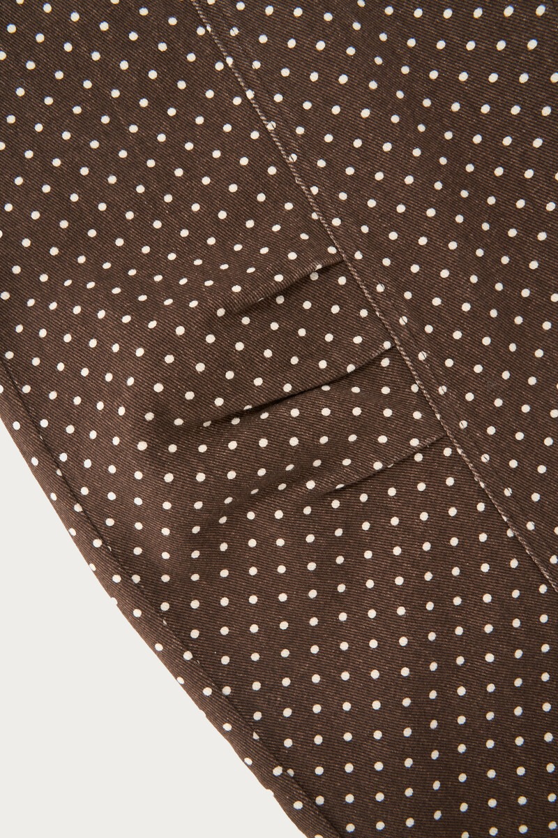 Dark brown barrel jeans with polka dots | My Jewellery