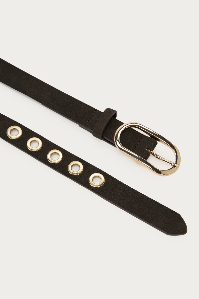 Dark brown belt with eyelets | My Jewellery