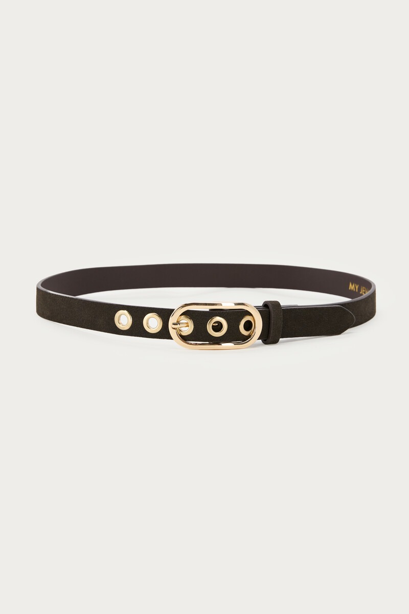 Dark brown belt with eyelets | My Jewellery