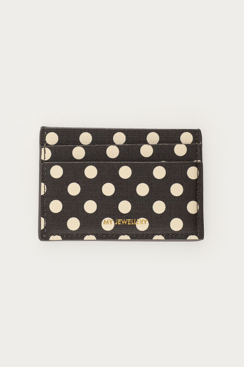 Dark brown card holder with polka dot | My Jewellery