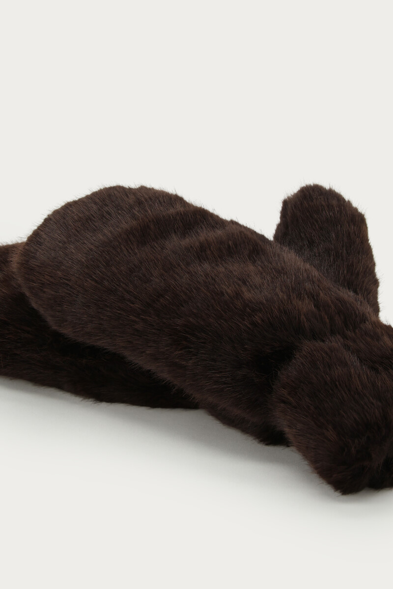 Dark brown faux fur gloves | My Jewellery