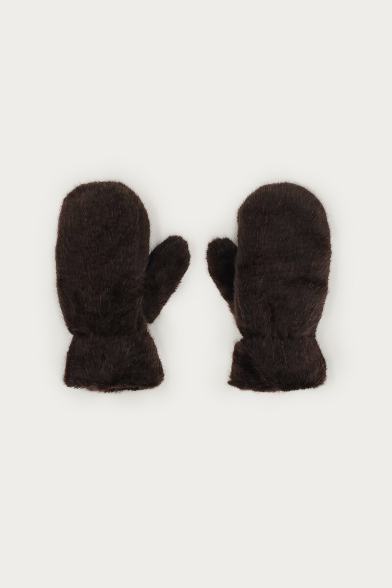 Dark brown faux fur gloves | My Jewellery