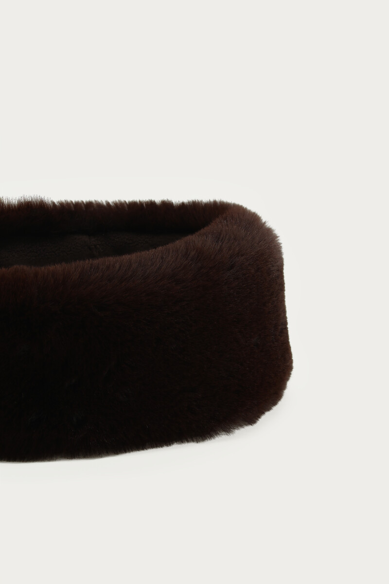 Dark brown headband faux fur | My Jewellery