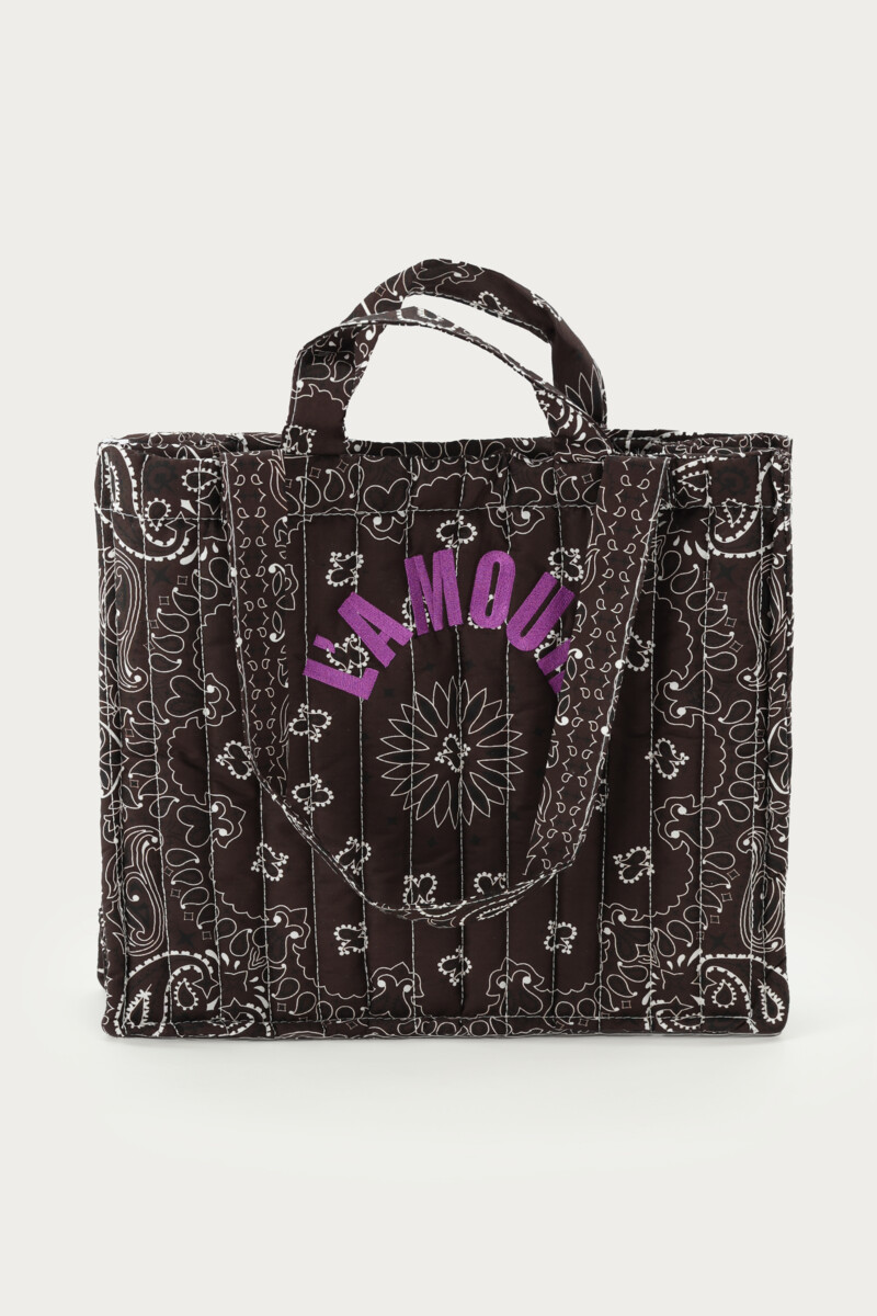 Dark brown L'amour shopper with bandana print | My Jewellery