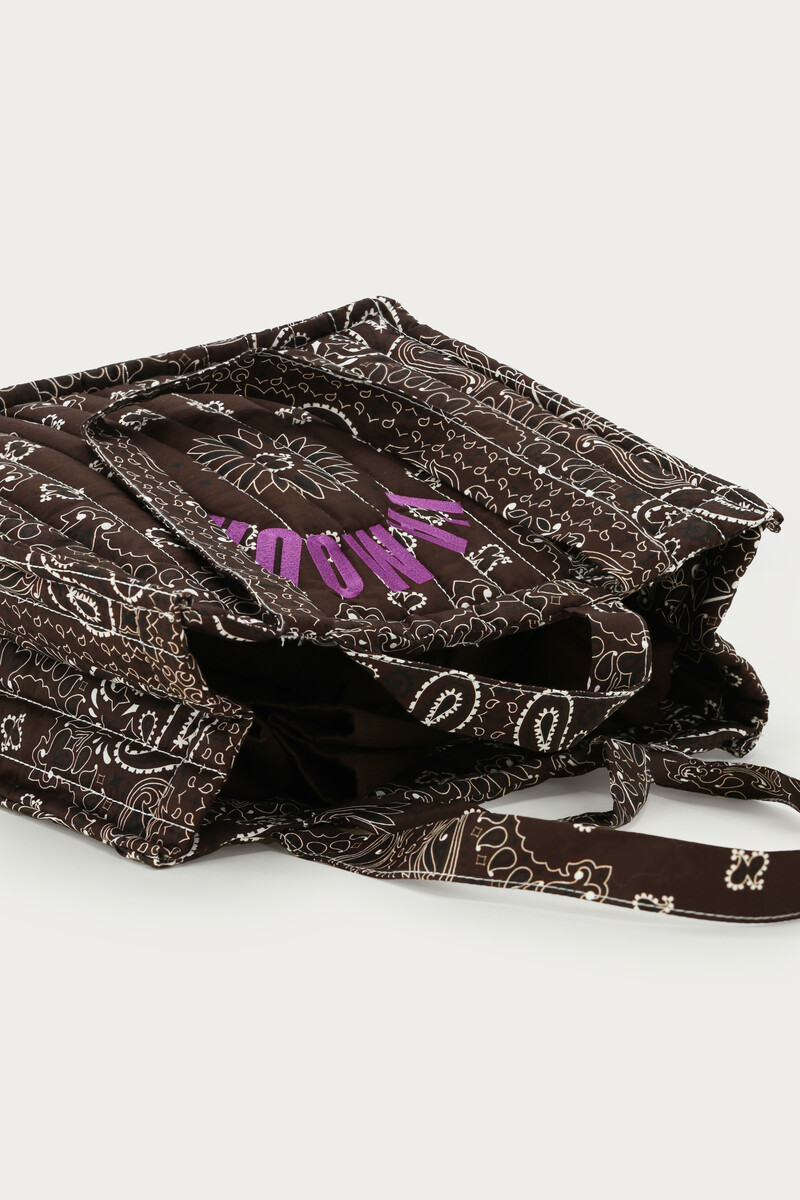 Dark brown L'amour shopper with bandana print | My Jewellery