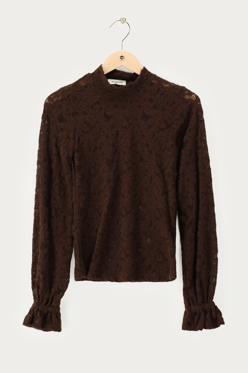 Dark brown lace top with cuffs | My Jewellery