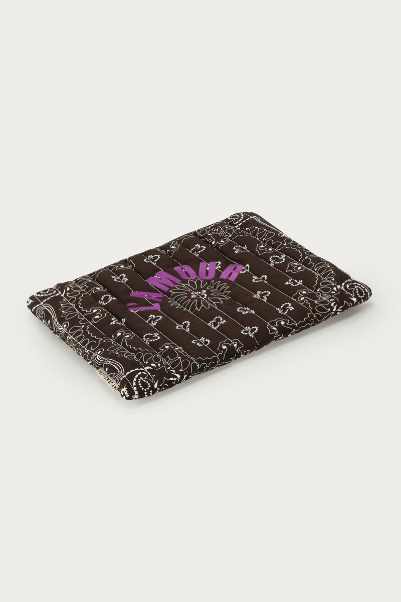 Dark brown laptop sleeve with bandana print | My Jewellery