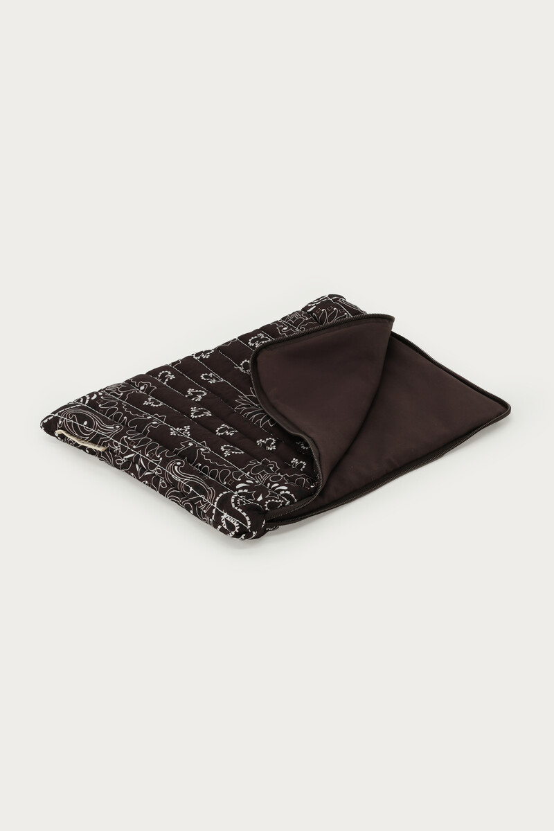 Dark brown laptop sleeve with bandana print | My Jewellery