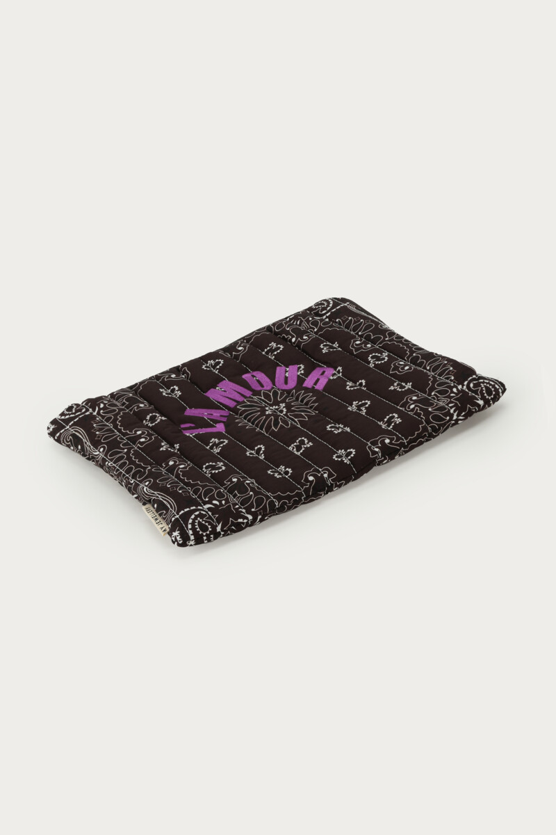 Dark brown laptop sleeve with bandana print | My Jewellery
