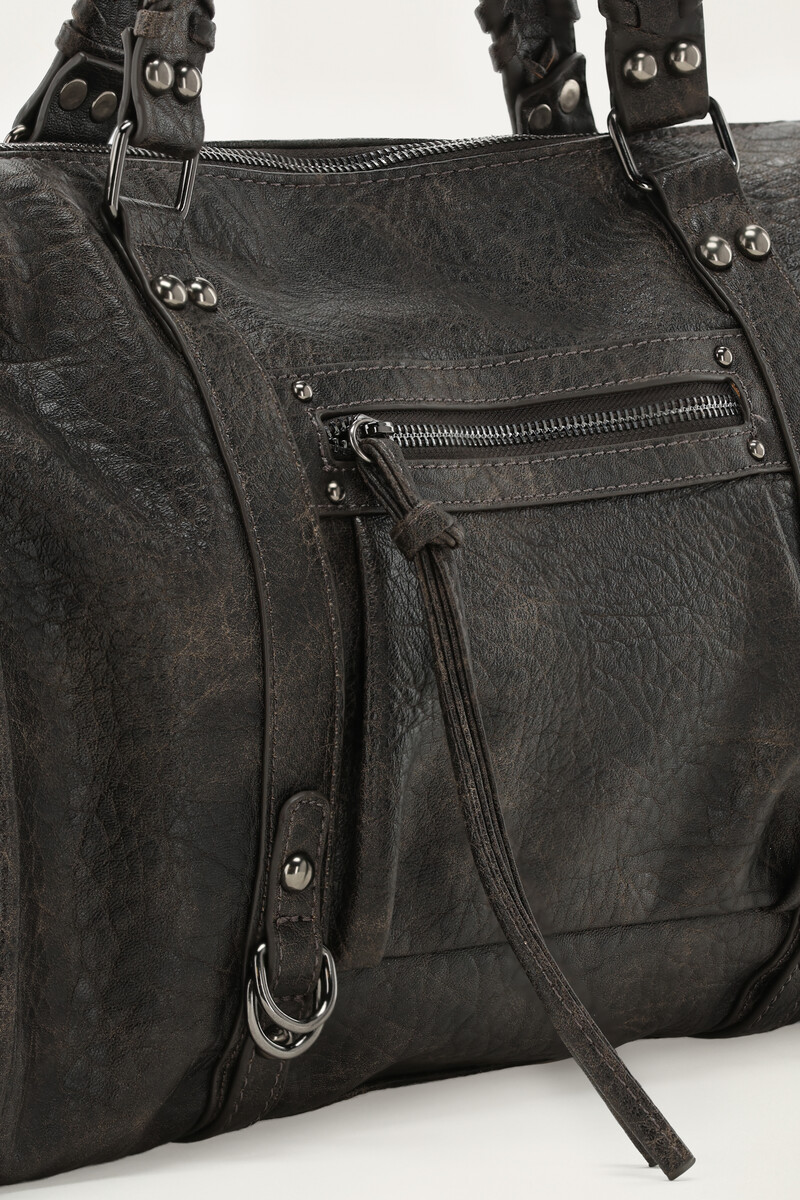 Dark brown large PU cargo bag | My Jewellery