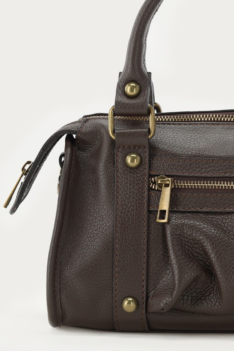 Dark brown leather cargo bag | My Jewellery
