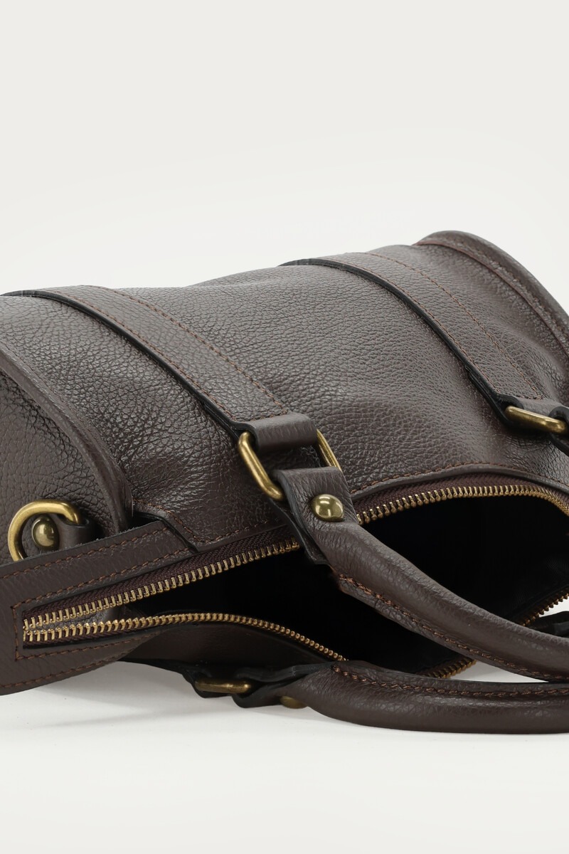 Dark brown leather cargo bag | My Jewellery