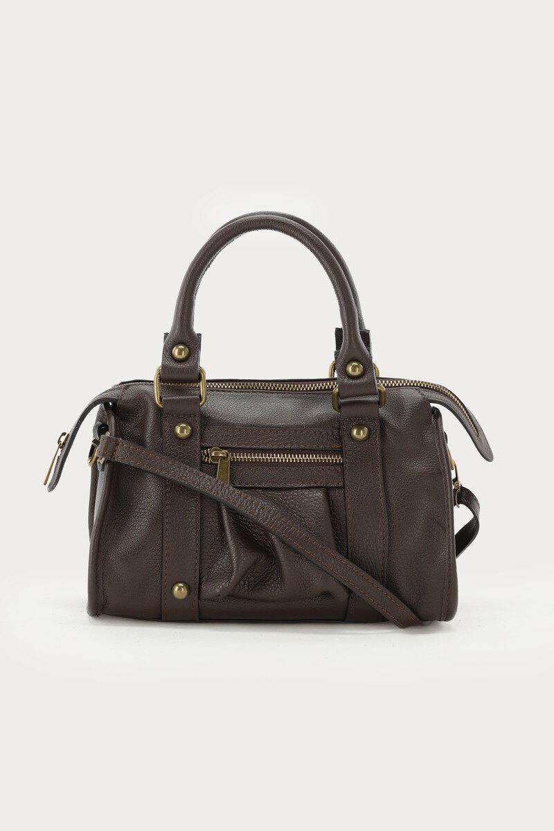 Dark brown leather cargo bag | My Jewellery