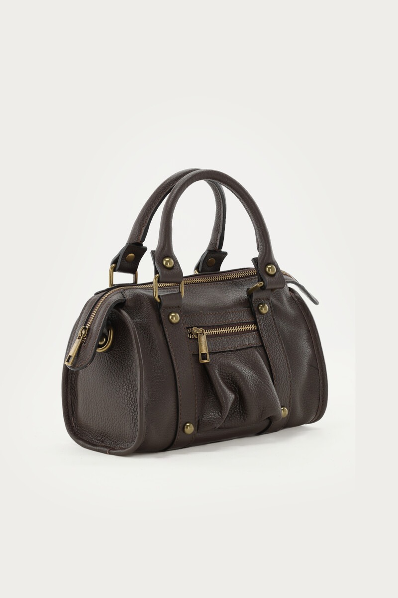 Dark brown leather cargo bag | My Jewellery