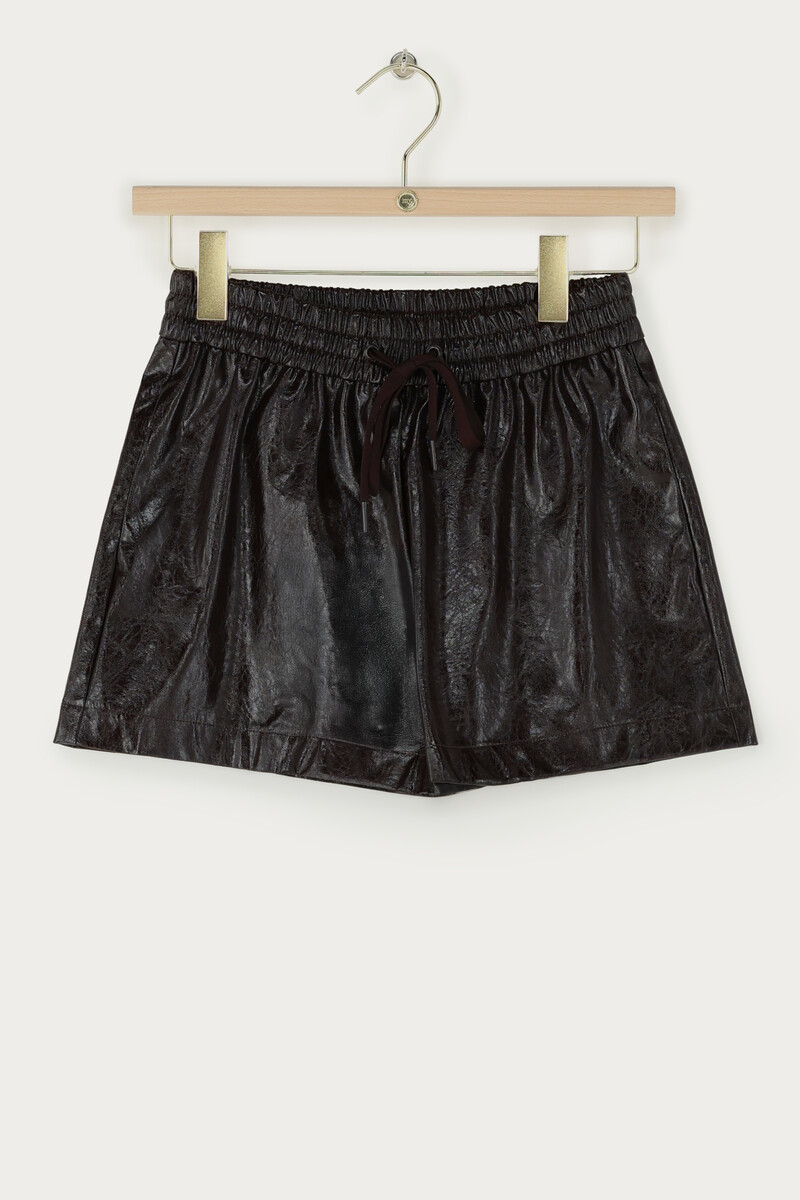 Dark brown PU shorts | My Jewellery