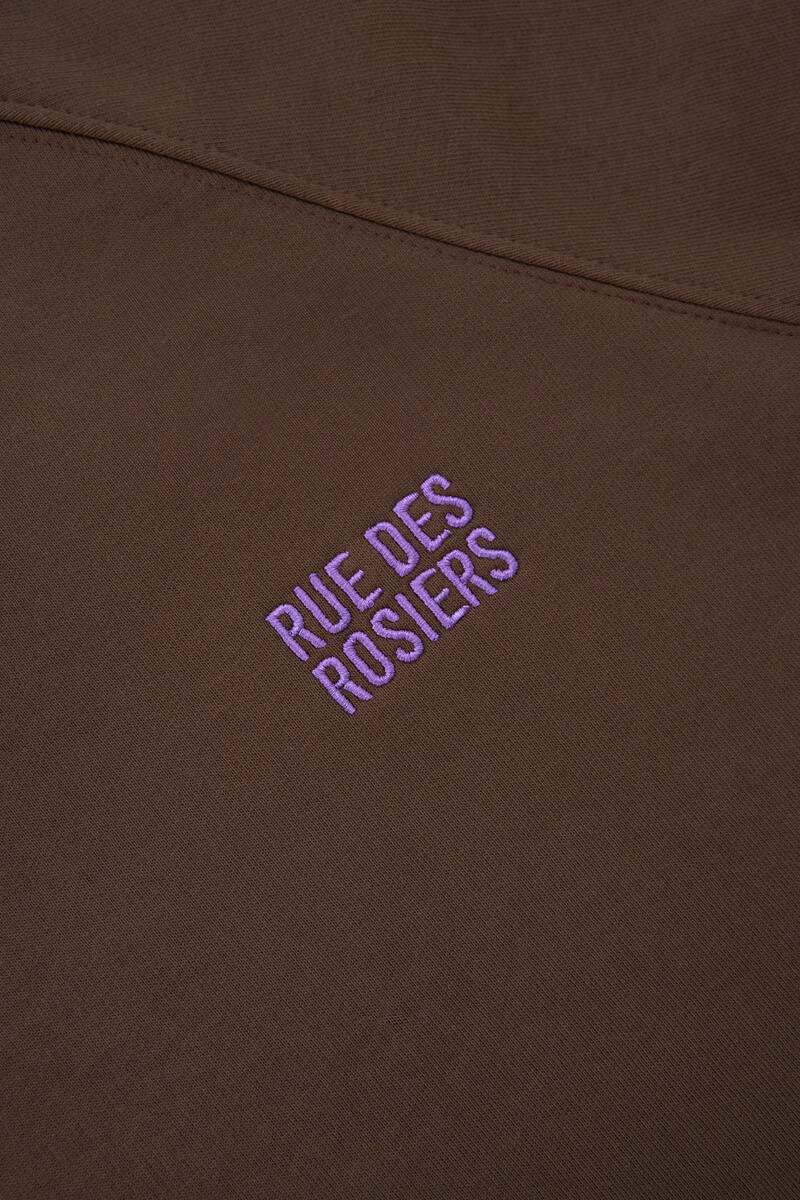 Dark brown short-sleeved sweatshirt "Rue des rosiers" | My Jewellery