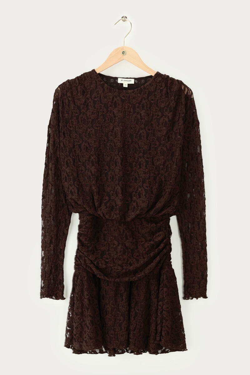 Dark brown short lace dress | My Jewellery