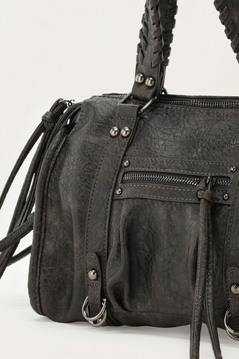 Dark brown small PU cargo bag | My Jewellery