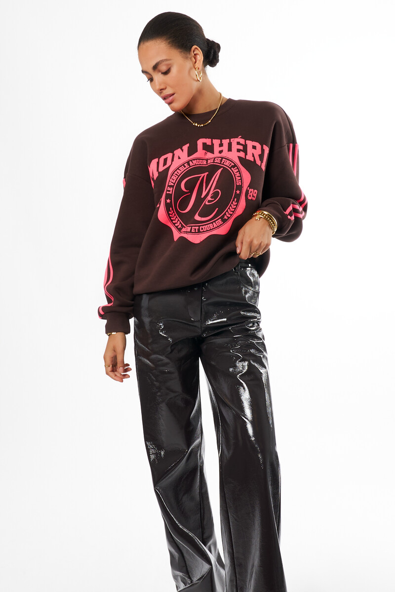 Dark brown sweater "Mon Cheri" | My Jewellery