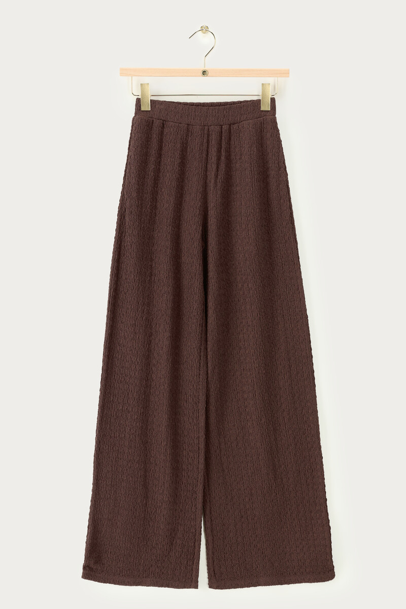 Dark brown wide leg crêpe trousers | My Jewellery