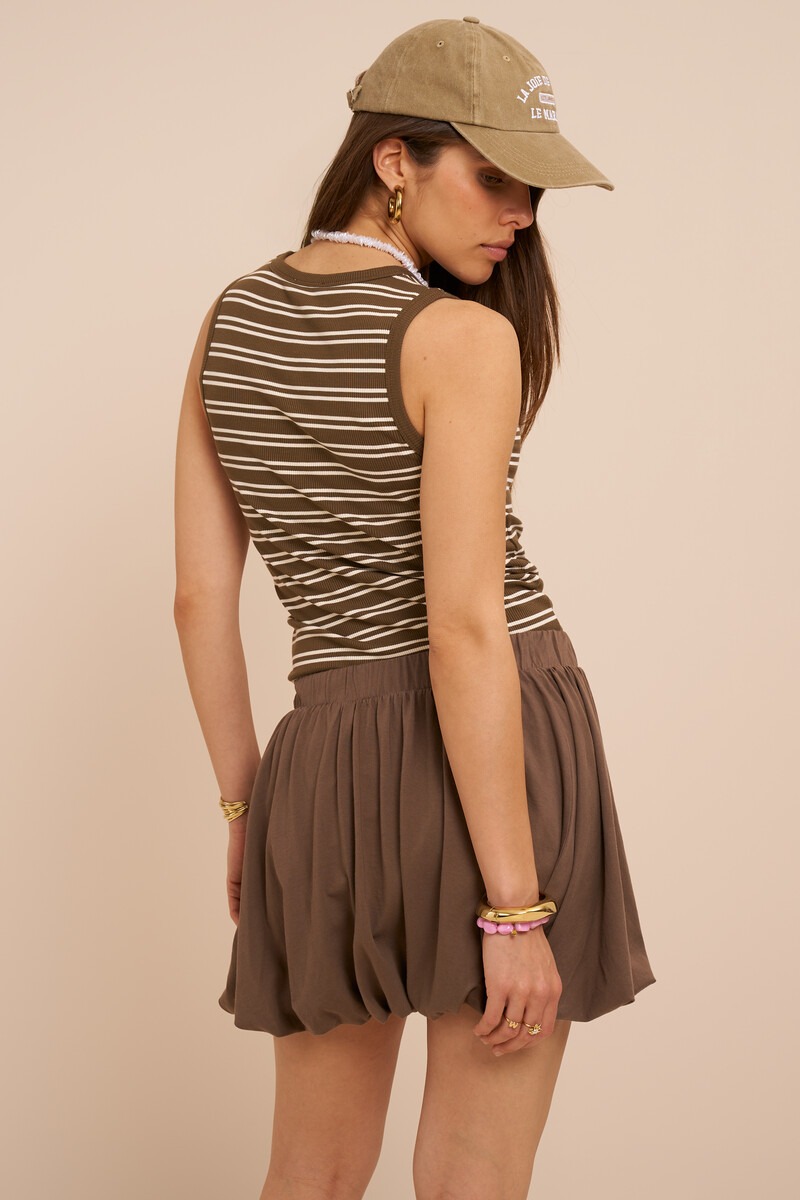 Dark green basic tank top with stripes | My Jewellery