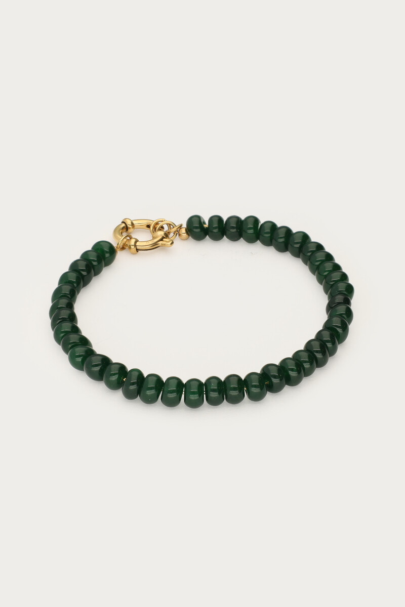 Dark green bracelet with beads | My Jewellery