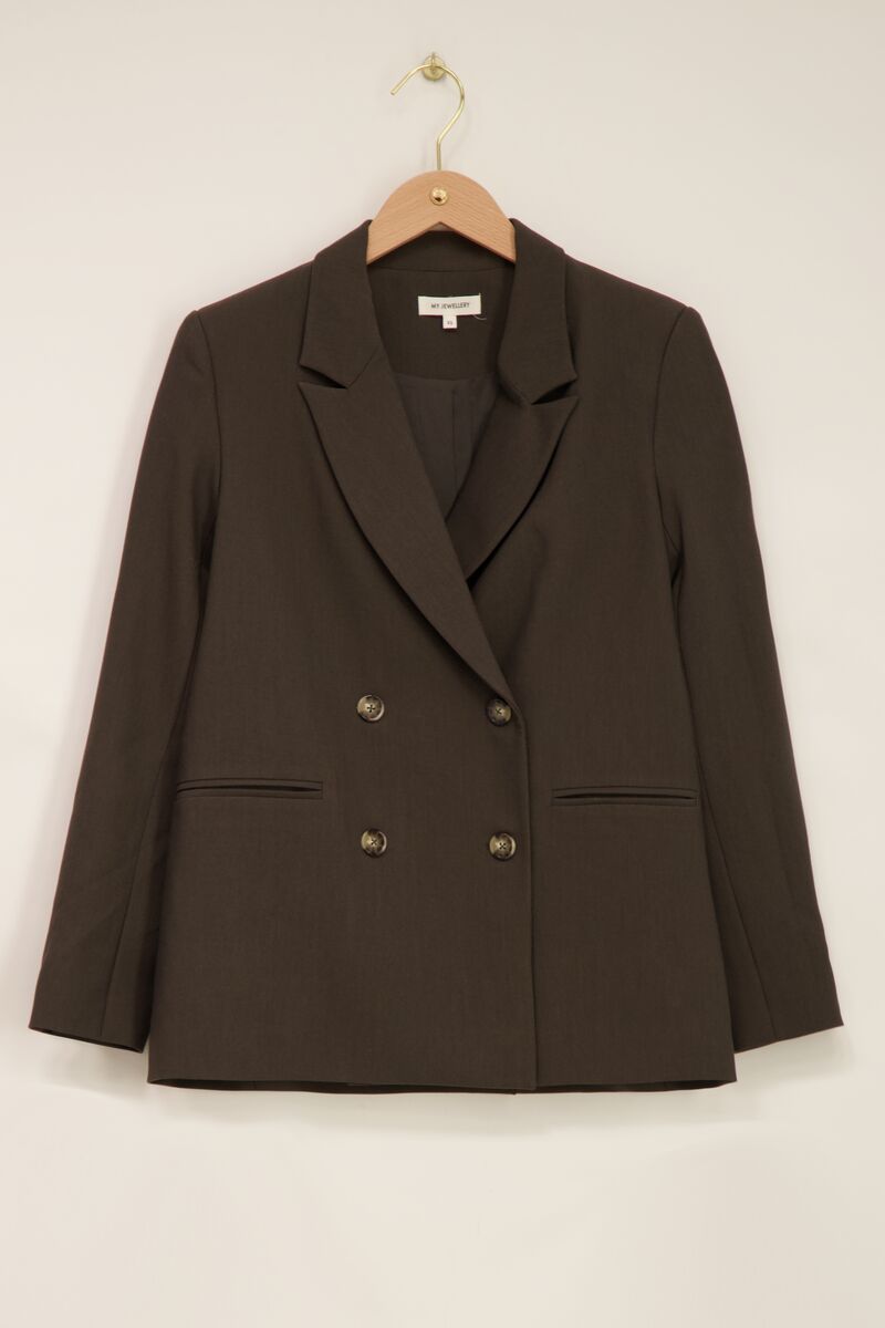 Dark green double breasted blazer | My Jewellery