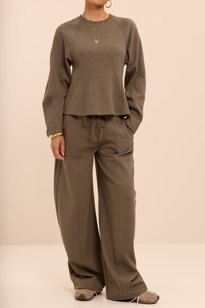 Dark green jogger trousers with drawstring | My Jewellery