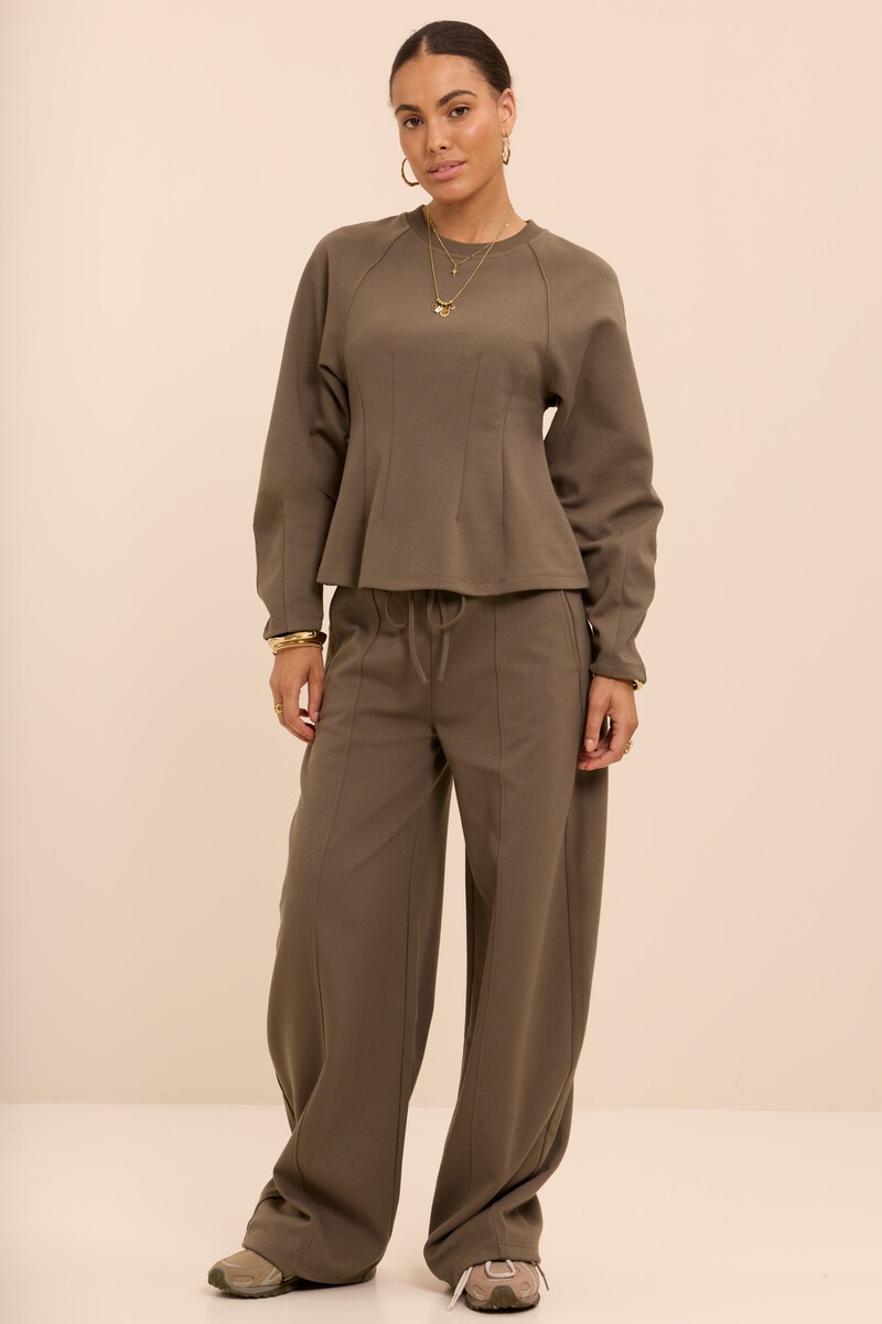 Dark green jogger trousers with drawstring | My Jewellery