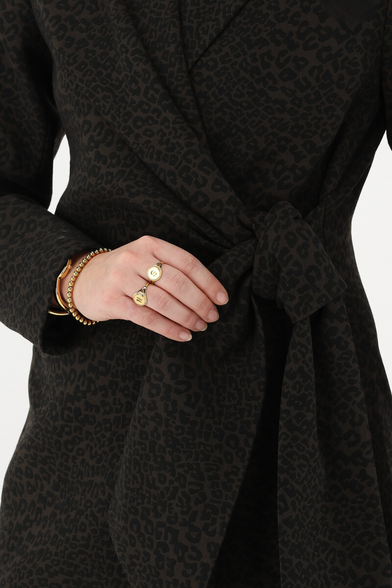 Dark green leopard print blazer dress | My Jewellery