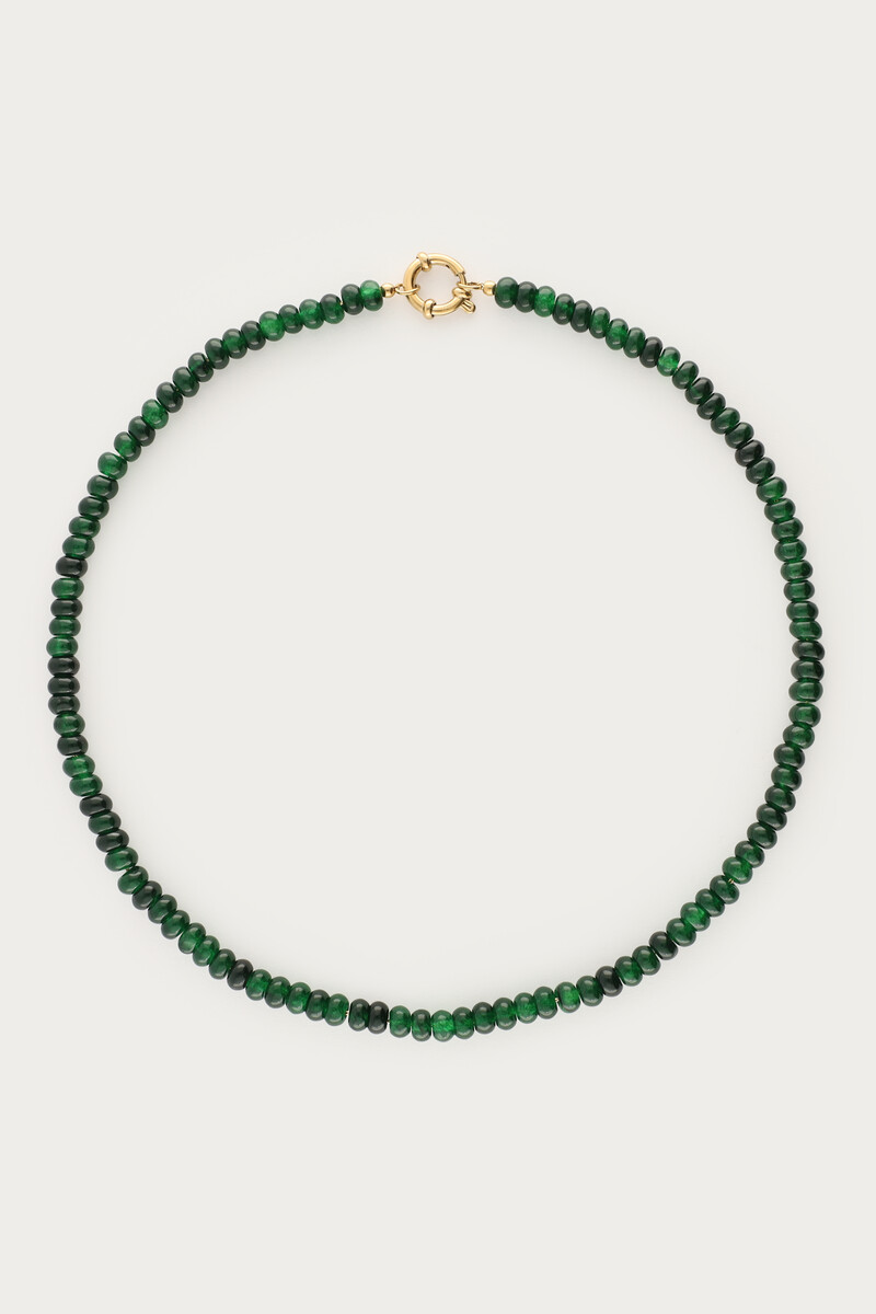 Collier vert foncé avec perles fantaisie