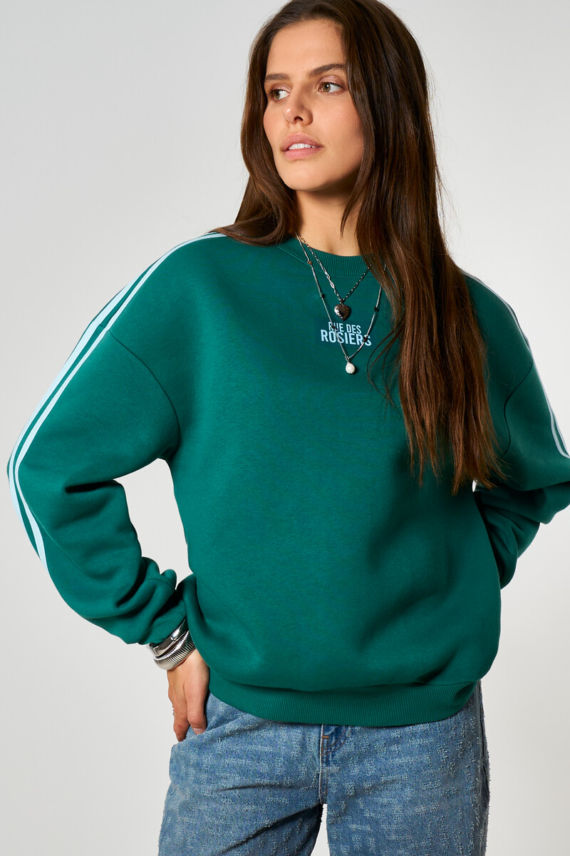 Dark green sporty sweater "Rue des rosiers" | My Jewellery