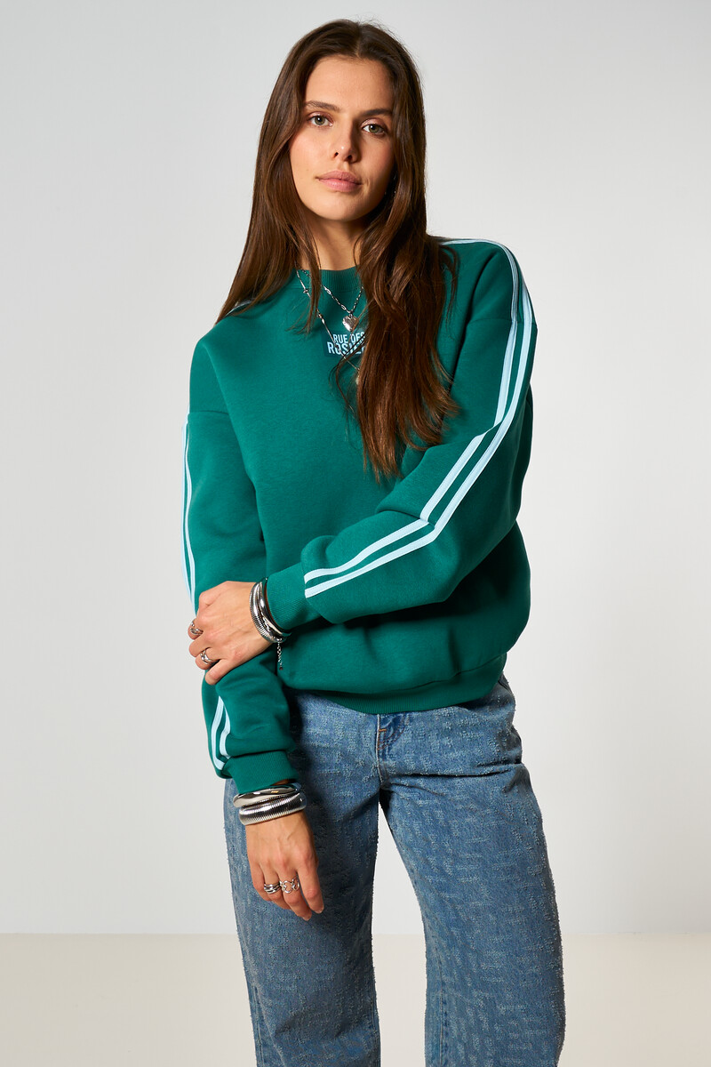 Dark green sporty sweater "Rue des rosiers" | My Jewellery