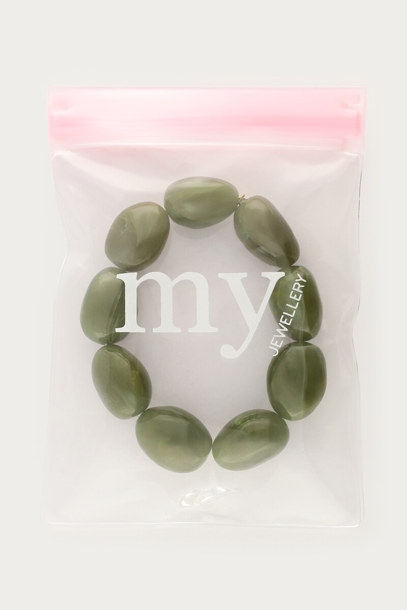 Dark green statement bracelet with beads | My Jewellery