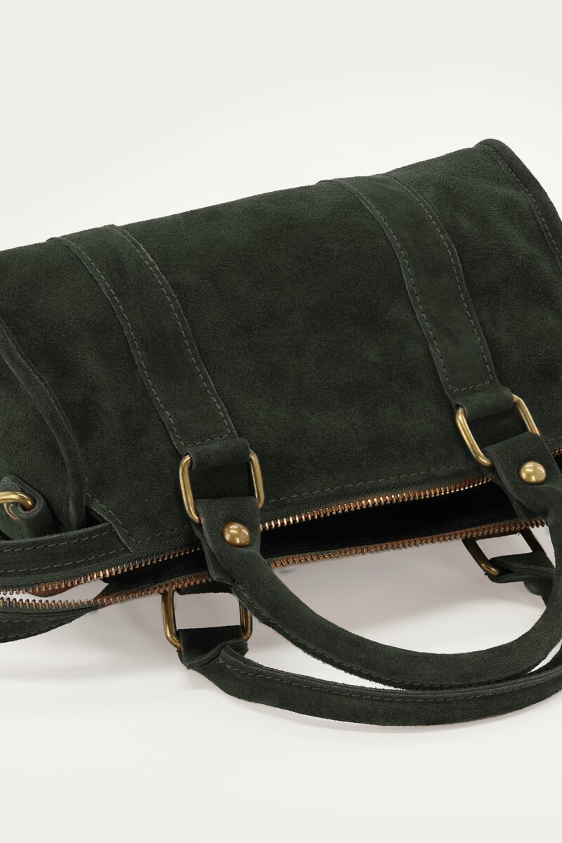 Dark green suede cargo bag | My Jewellery