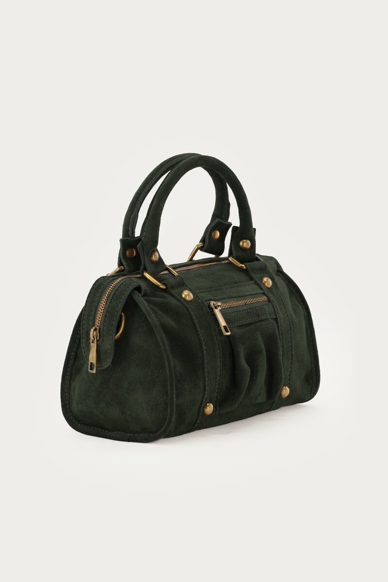 Dark green suede cargo bag | My Jewellery