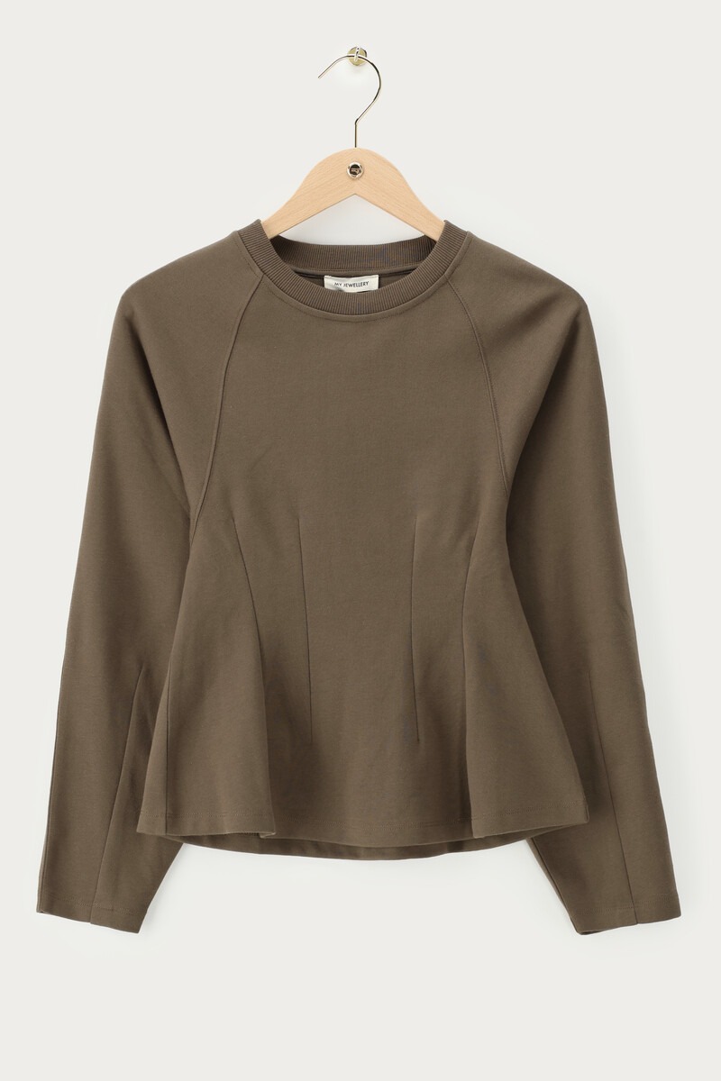 Dark green sweater with barrel sleeves | My Jewellery