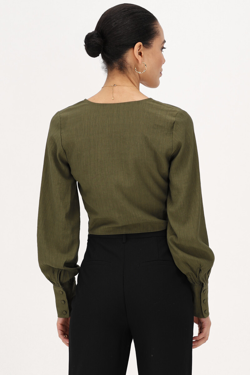 Dark green top with knot & structure | My Jewellery