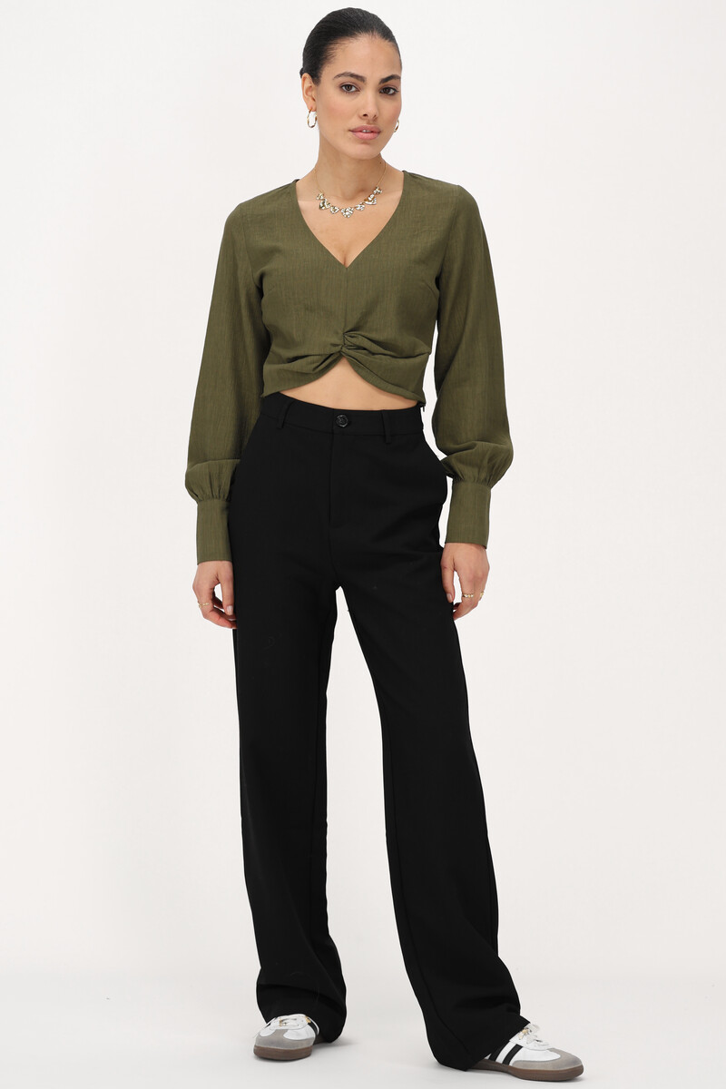 Dark green top with knot & structure | My Jewellery