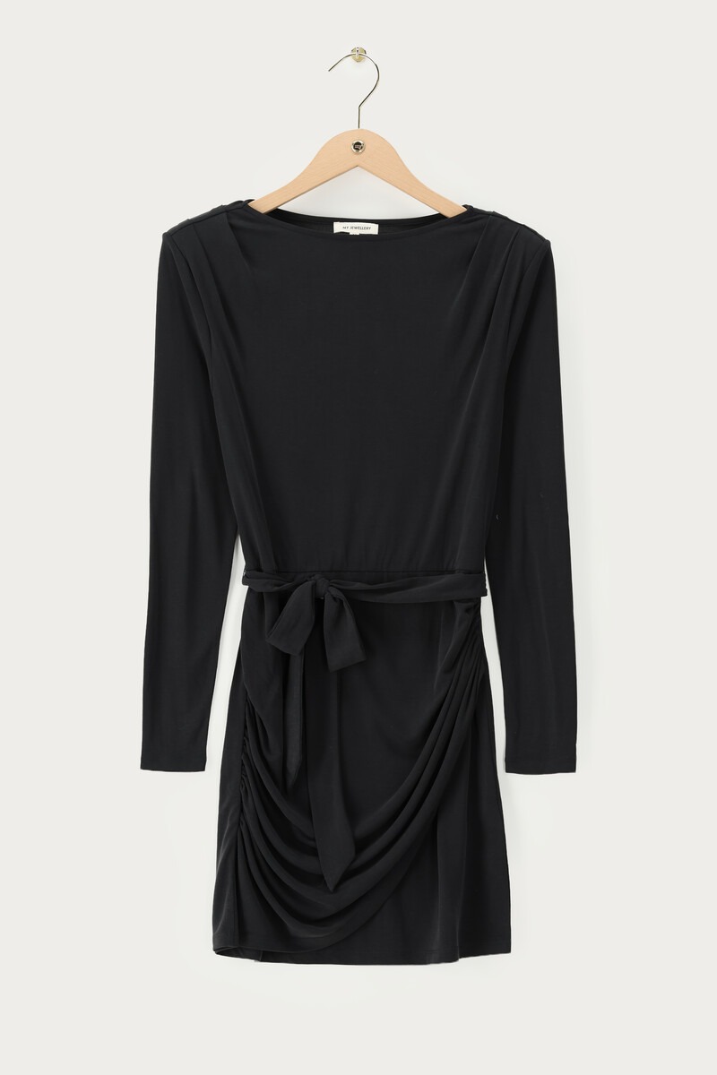 Dark grey bodycon dress with belt | My Jewellery