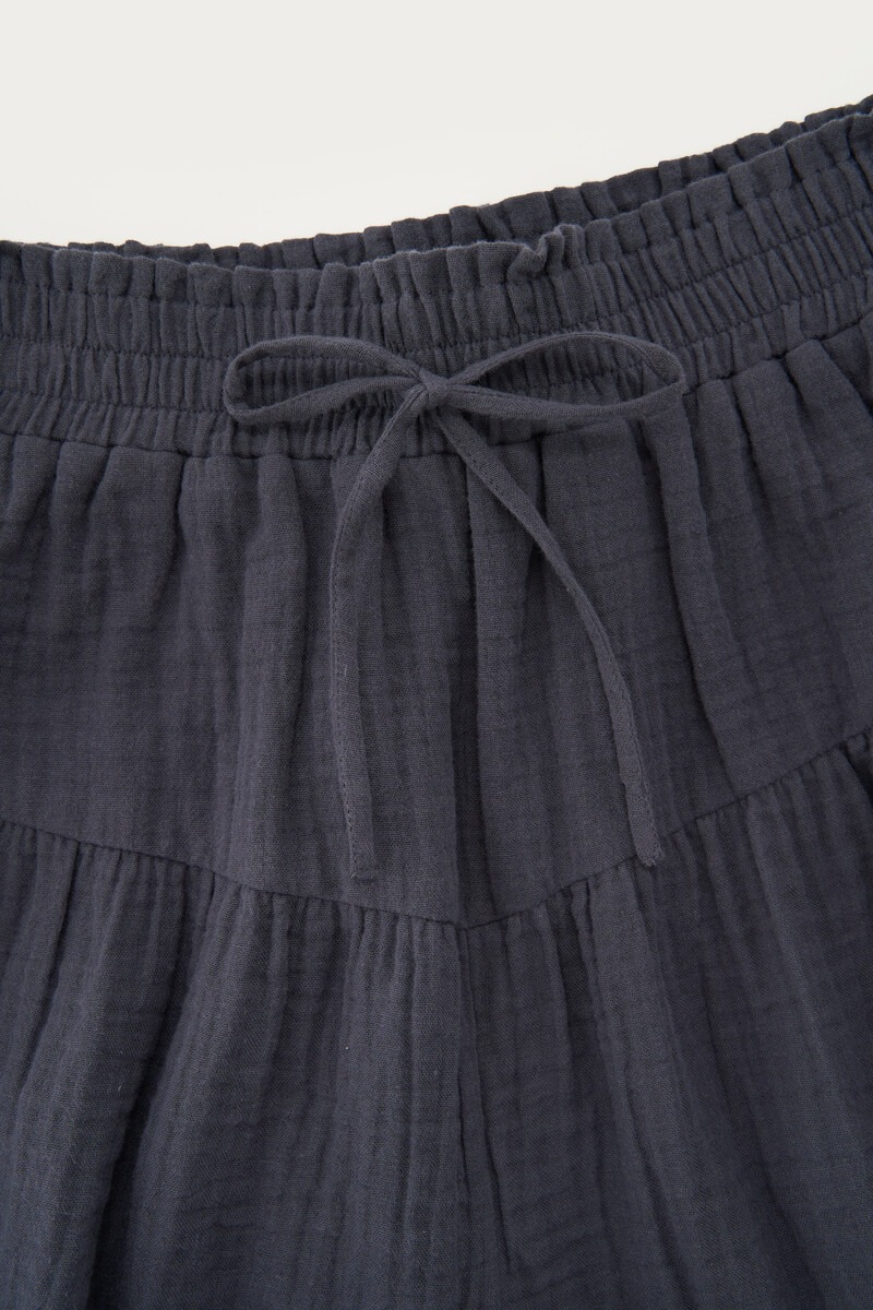 Dark grey muslin shorts with ruffles | My Jewellery
